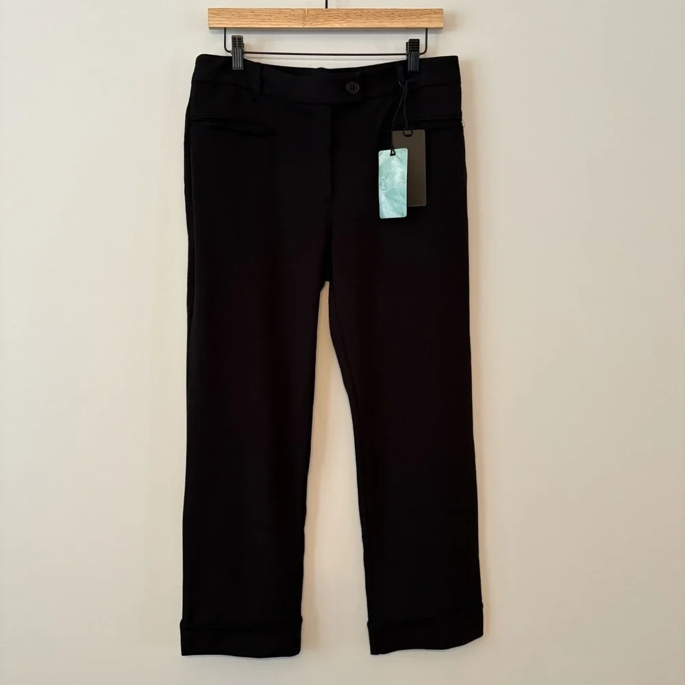 NWT Betabrand Cool Jade 2.0 Straight Leg Pants Black Sz L Stretch Office Comfort
